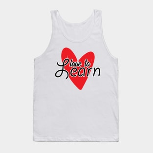 'Love To Learn' Education Shirt Tank Top